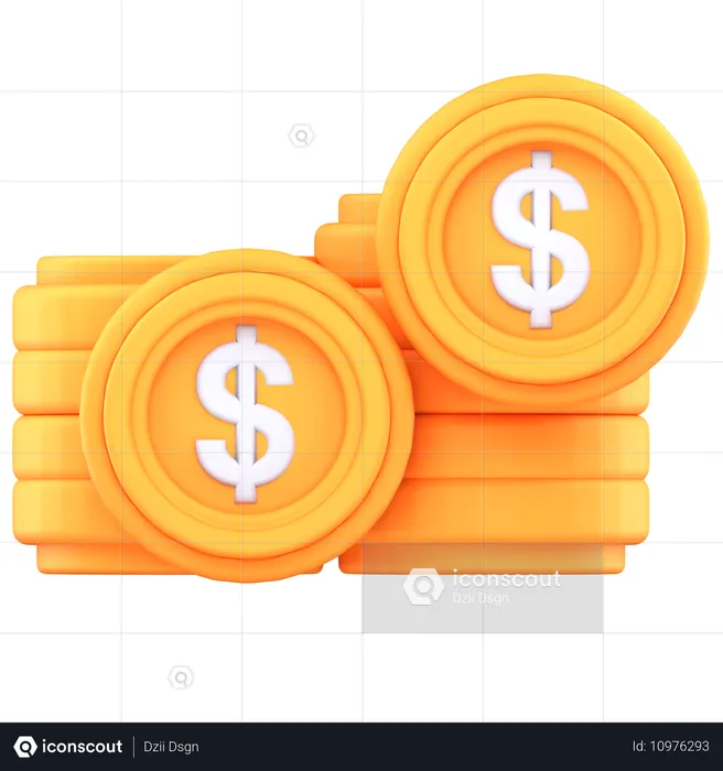 Pièces de monnaie  3D Icon