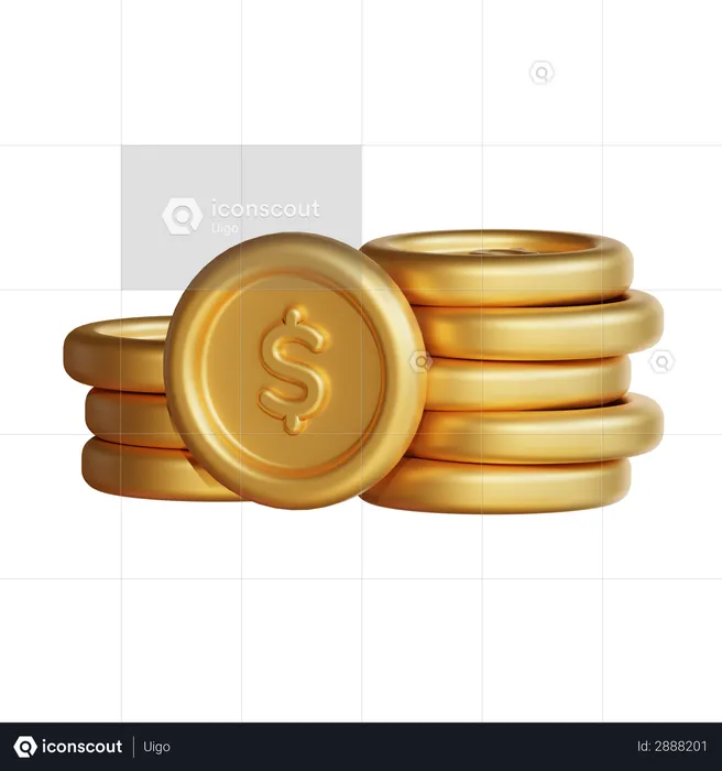 Pièces de monnaie  3D Illustration
