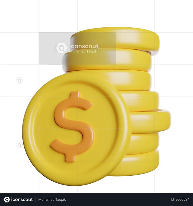 Pièces de monnaie  3D Icon