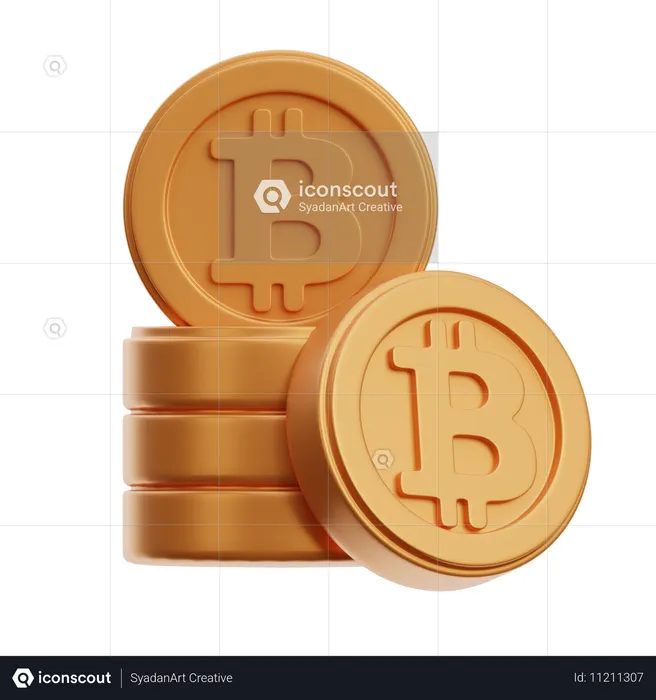 Pièces BTC  3D Icon