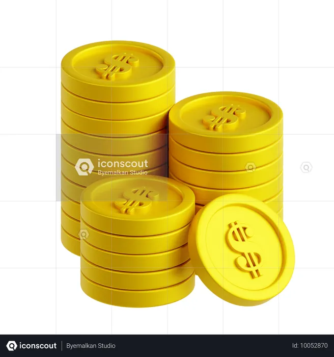 Pièces d'un dollar  3D Icon