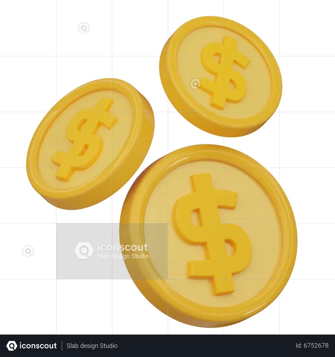Pièces d'un dollar  3D Icon