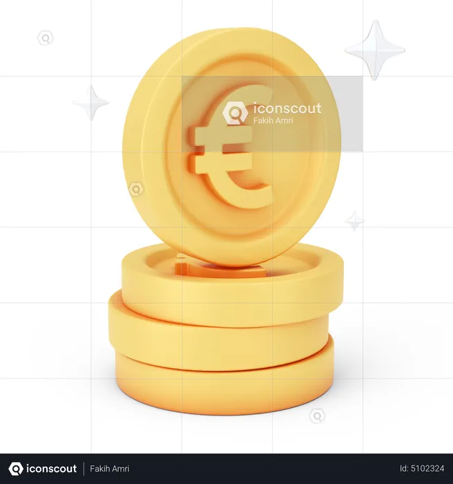 Pièces en euros  3D Icon