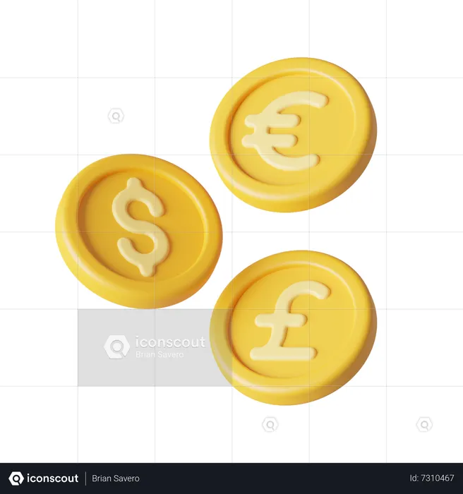 Monnaie de pièces de monnaie  3D Icon