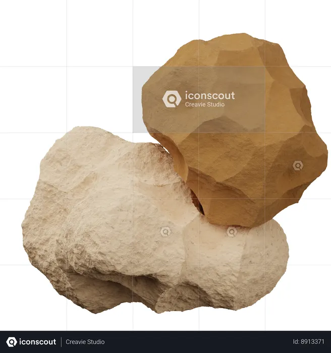 Pierre brune  3D Icon