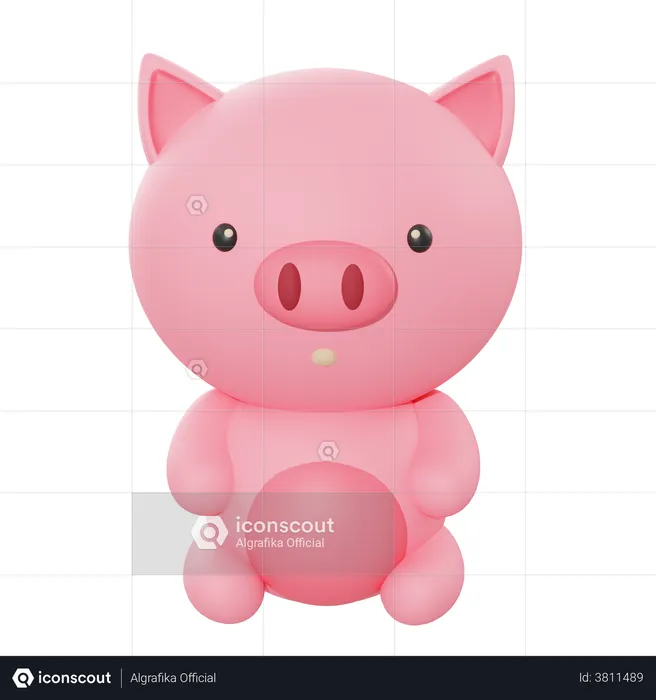Pig  3D Illustration