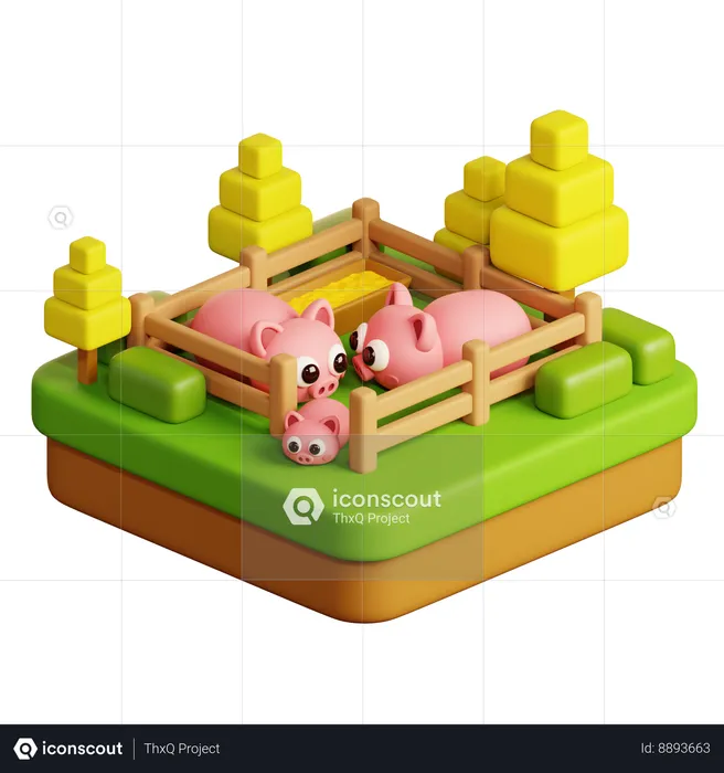 Pig Farm  3D Icon