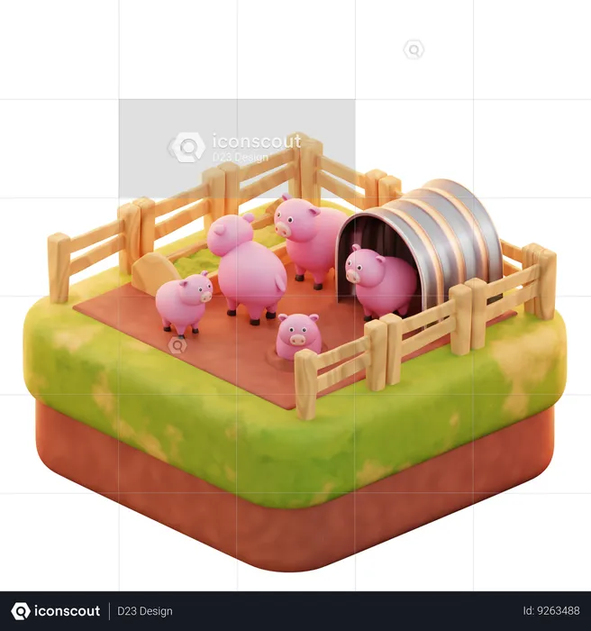 Pig Farm  3D Icon