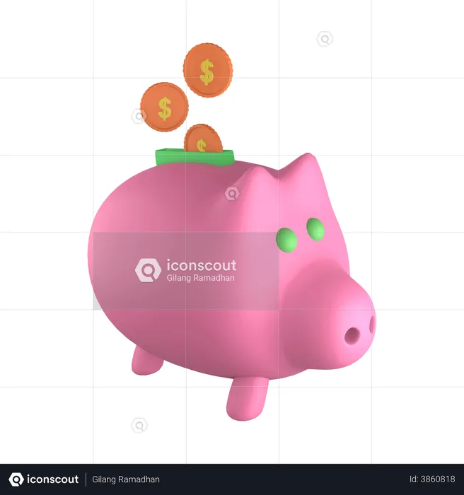 Piggy Bank  3D Illustration