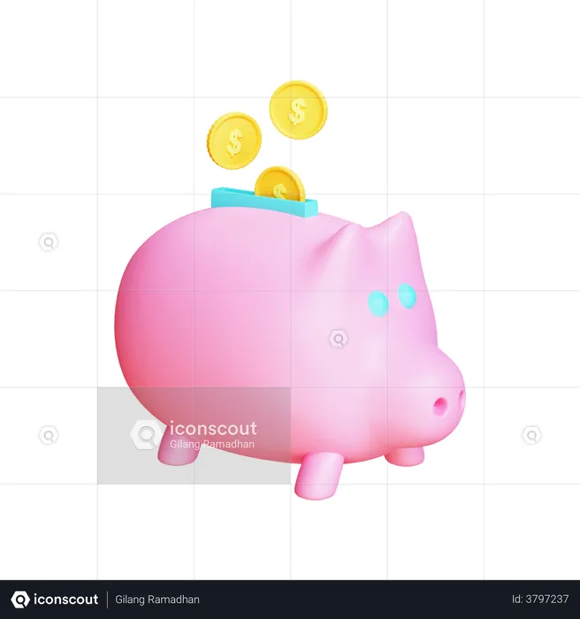 Piggy Bank  3D Illustration