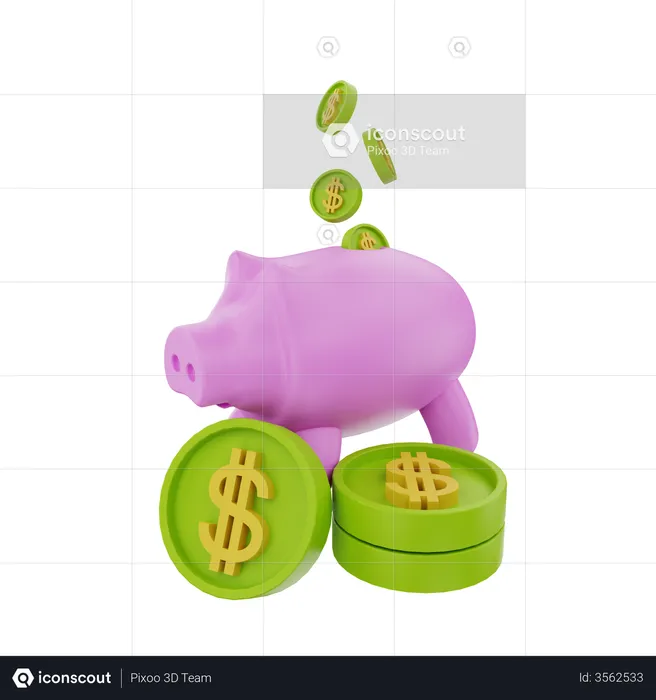 Piggy Bank  3D Illustration