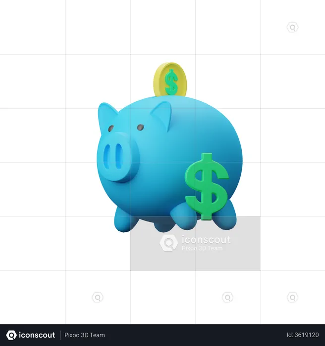 Piggy Bank  3D Illustration