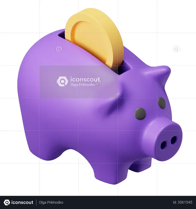 3D illustration golden piggy bank 10851854 PNG