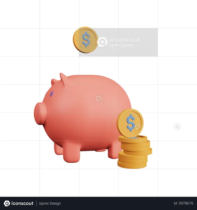 Piggy Bank  3D Illustration