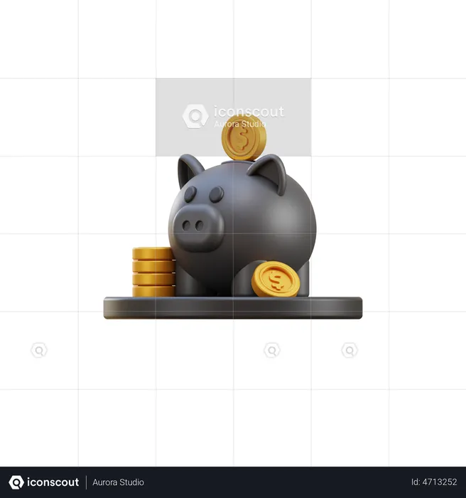 Piggy Bank Saving  3D Illustration