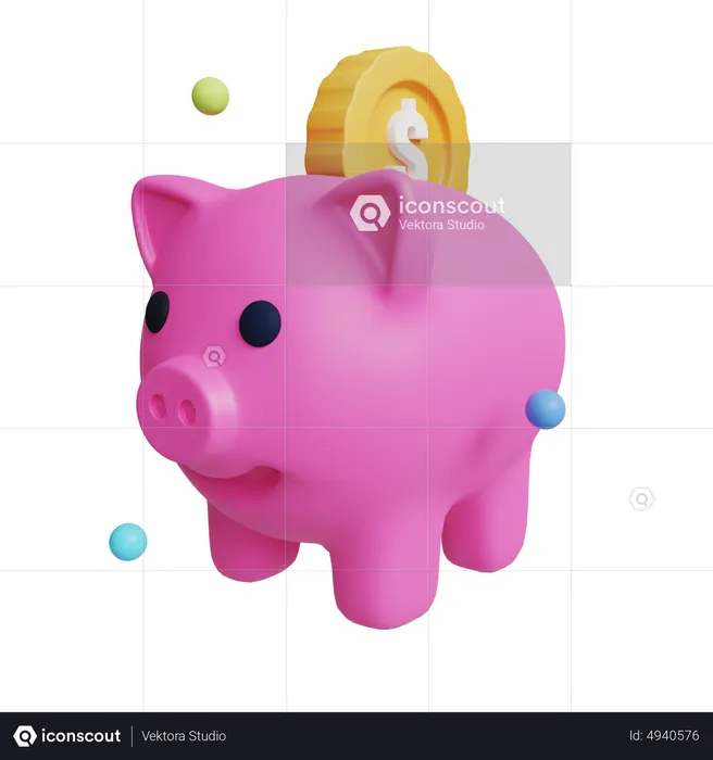 Piggy Bank Saving  3D Icon