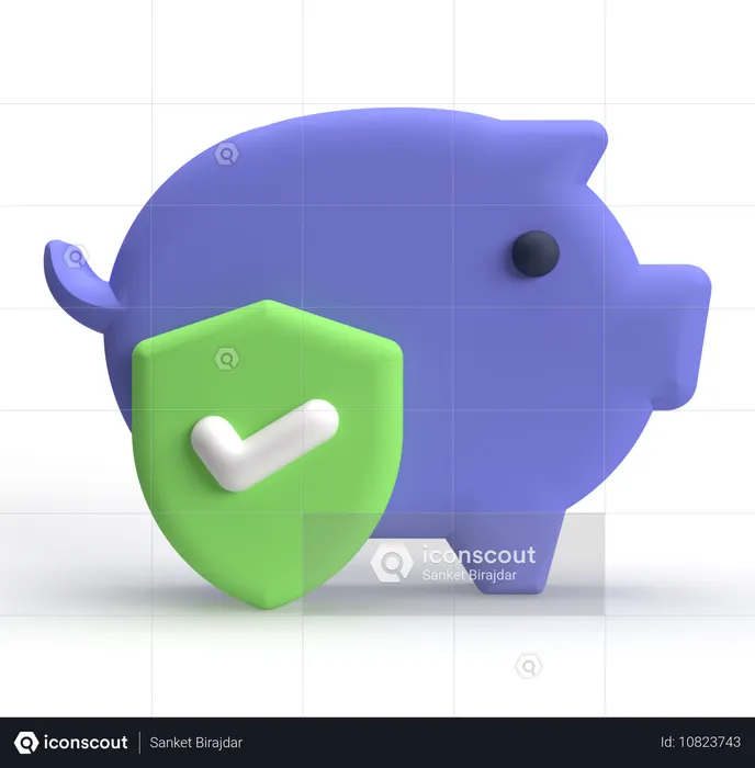 Piggy Bank Security  3D Icon