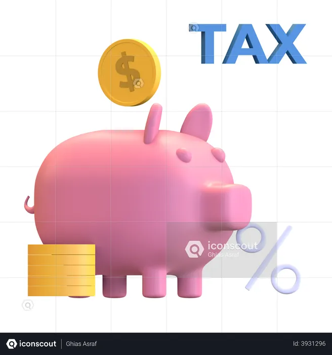 Piggy Bank With Coin  3D Illustration
