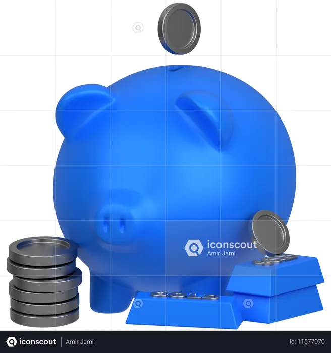 Piggy gold  3D Icon