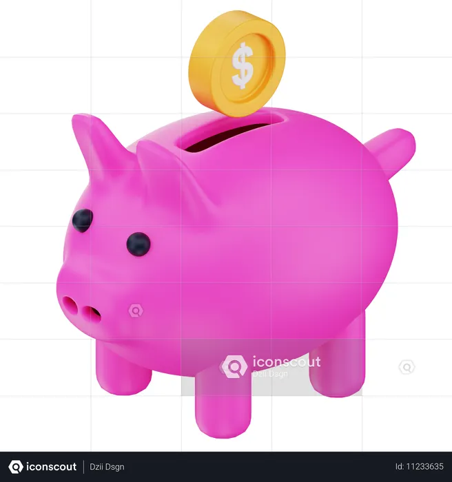 Piggy Savings  3D Icon