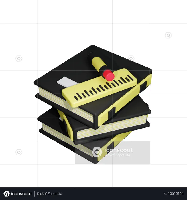 Pila de libro  3D Icon