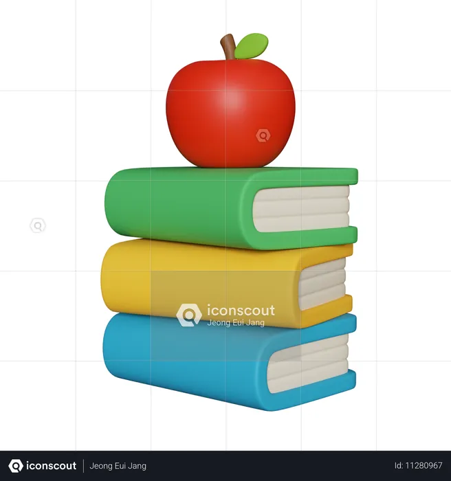 Pila de libros  3D Icon