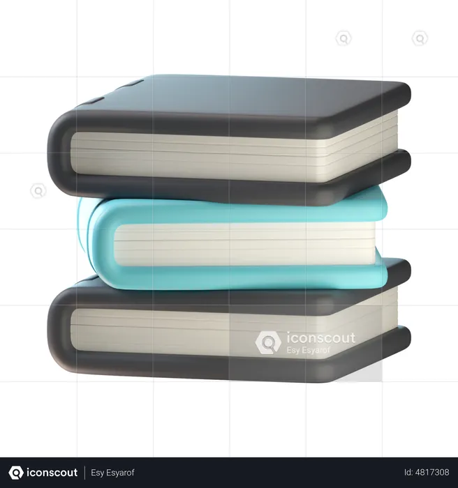 Pila de libros  3D Icon