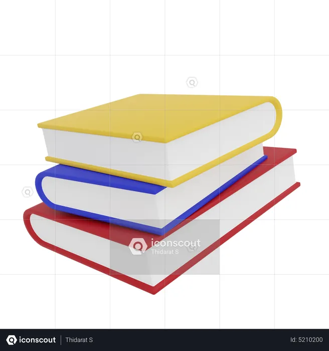 Pila de libros  3D Icon