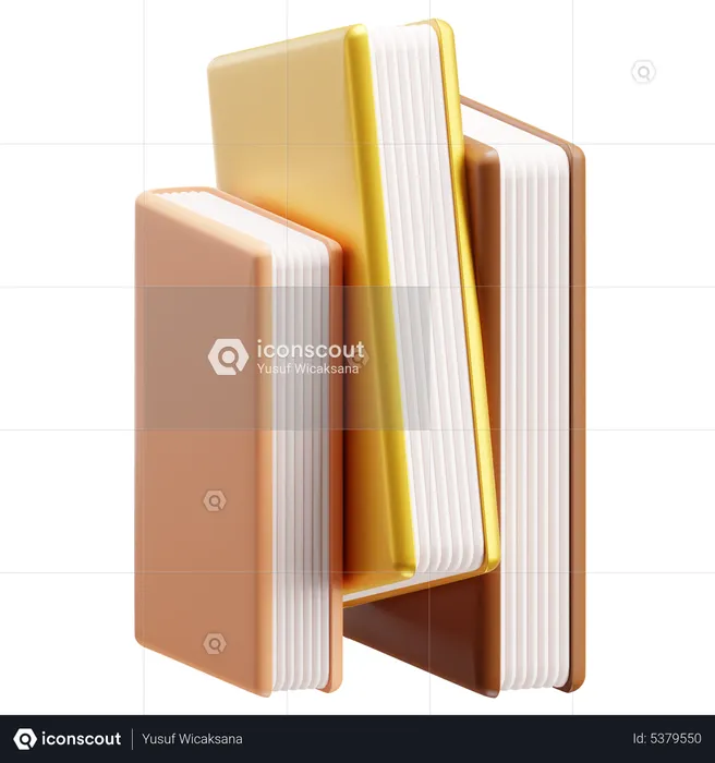 Pila de libros  3D Icon