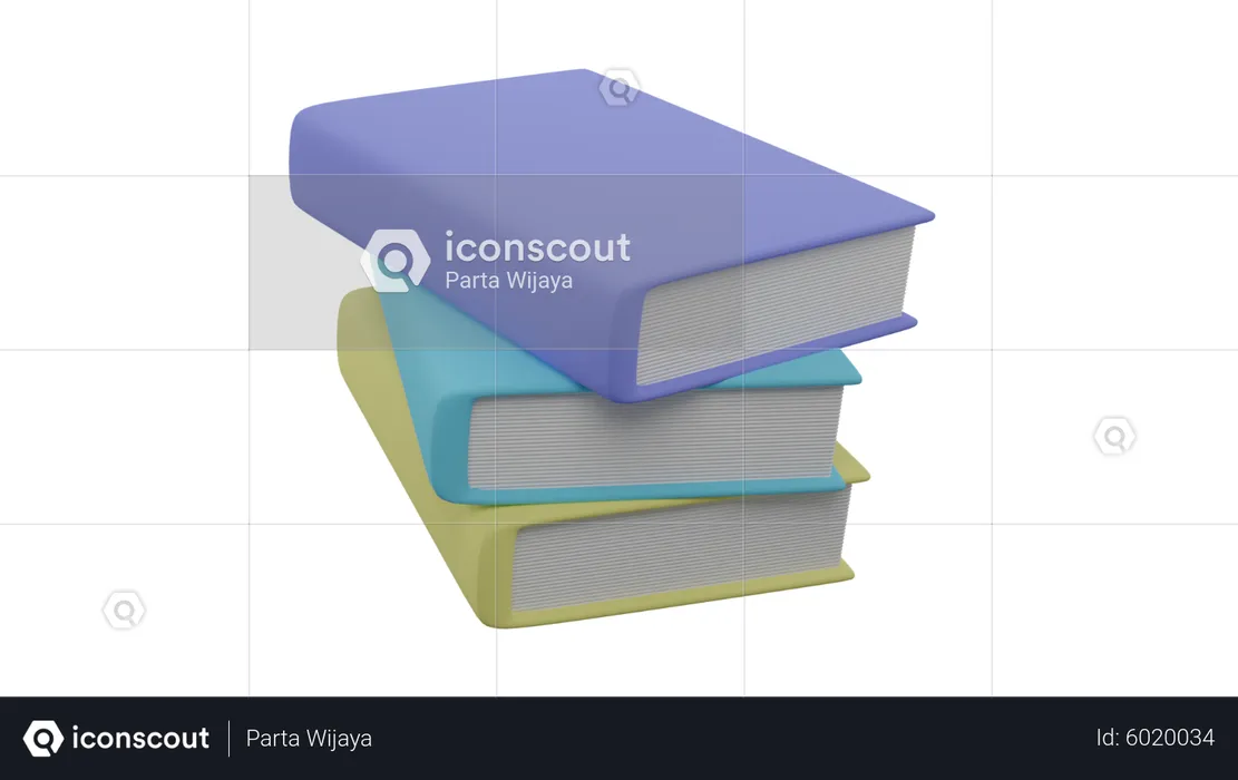 Pila de libros  3D Icon