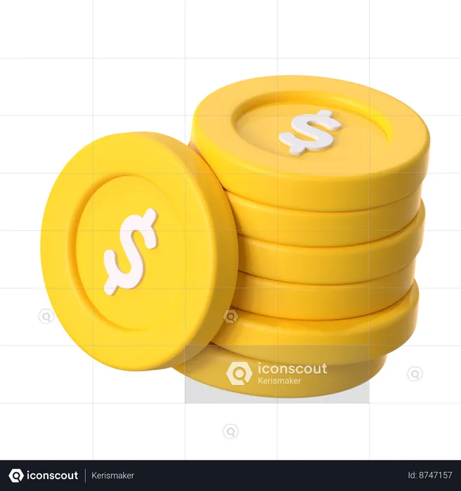 Pila de monedas  3D Icon