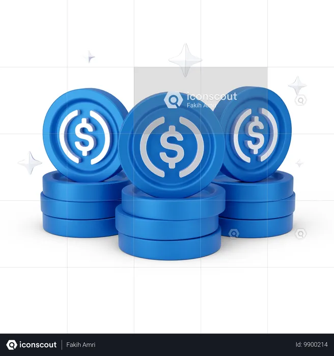 Pila de monedas  3D Icon