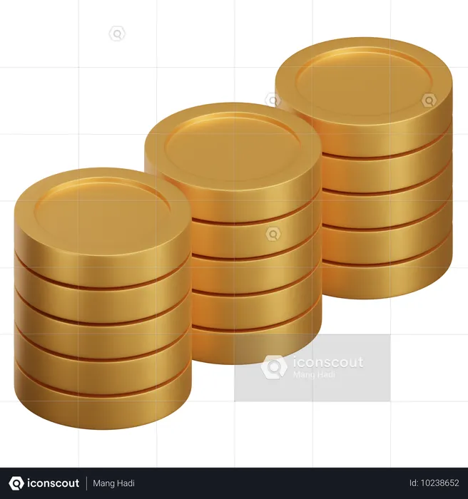 Pila de monedas  3D Icon