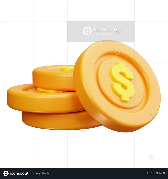 Apilar monedas  3D Icon