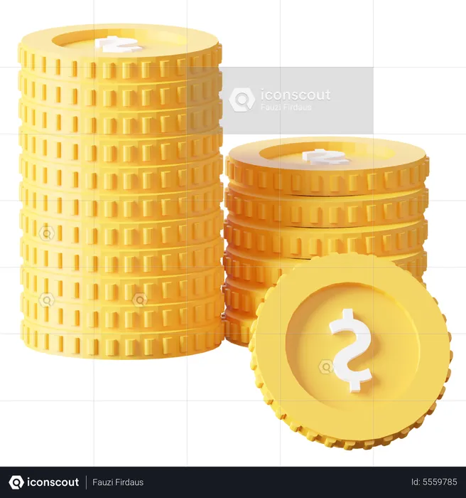 Pila de monedas  3D Icon