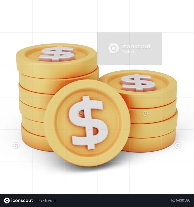 Pila de monedas  3D Icon