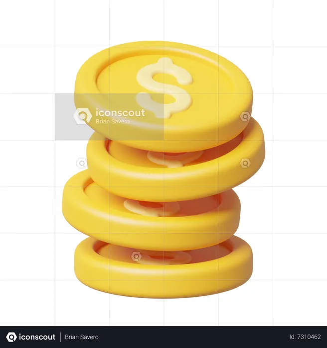 Pila de monedas  3D Icon