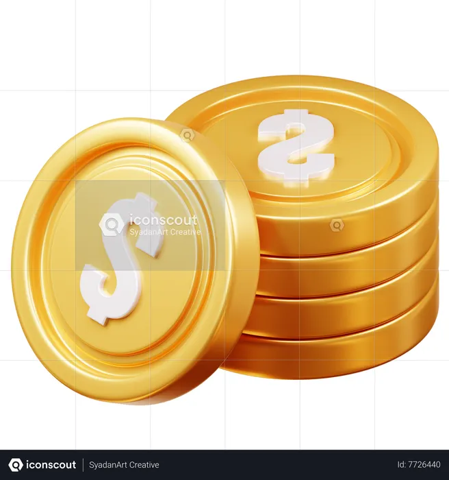 Pila de monedas  3D Icon