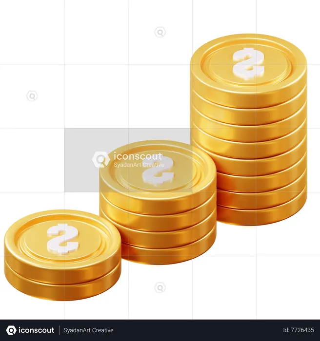 Pila de monedas  3D Icon