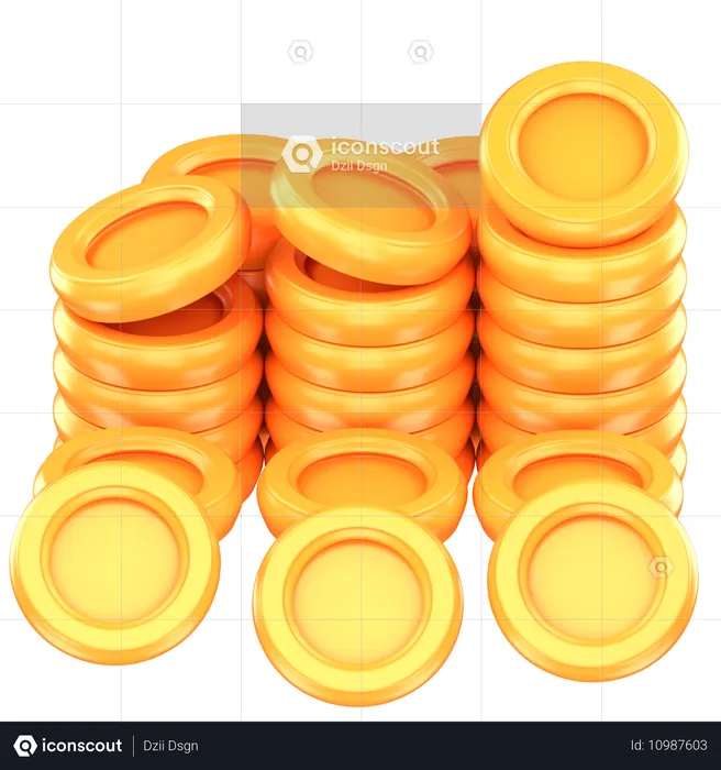 Pila de monedas de oro  3D Icon