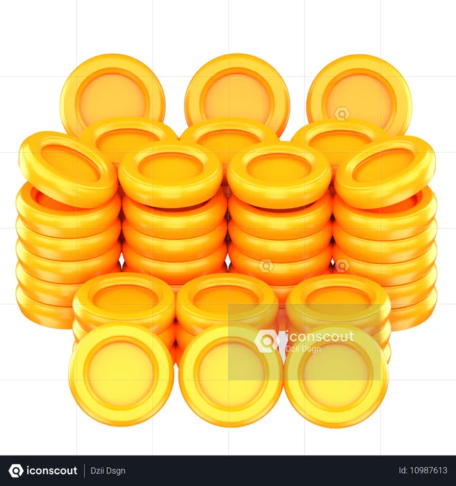 Pila de monedas de oro  3D Icon