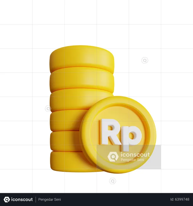 Pila de rupias  3D Icon