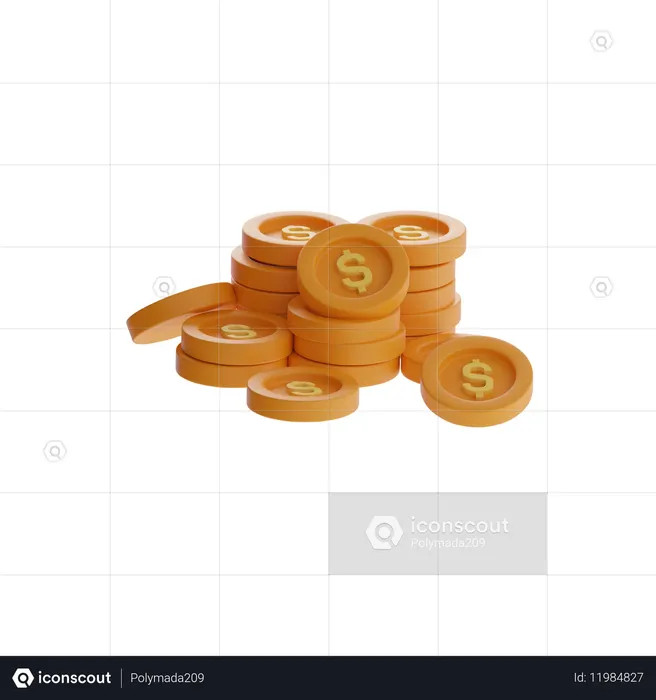 Pile de pièces  3D Icon