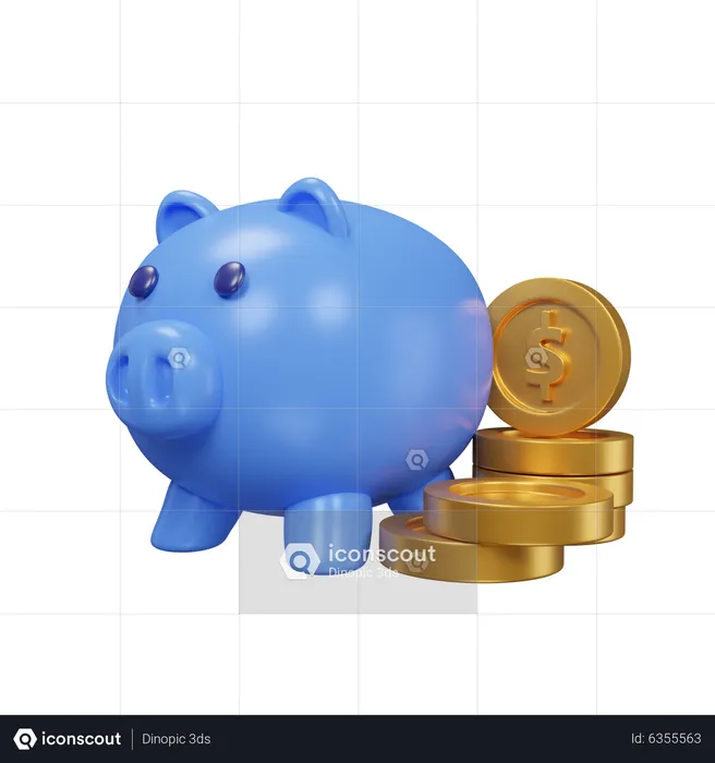 Pile de pièces de monnaie  3D Icon