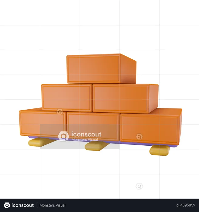 Pile of boxes  3D Illustration