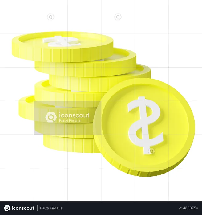 Pile Of Dollar Coins  3D Icon