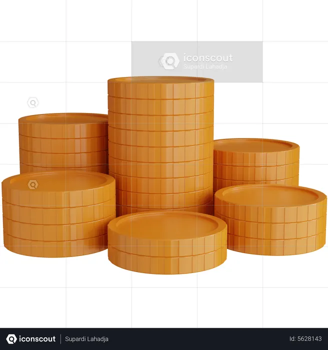 Pile Of Gold Coins  3D Icon