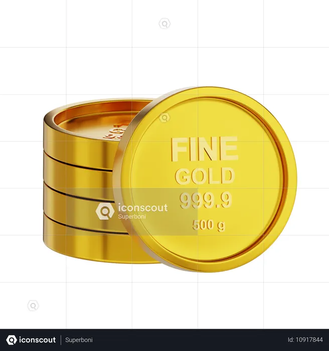 Pile de pièces d'or de 500 g  3D Icon