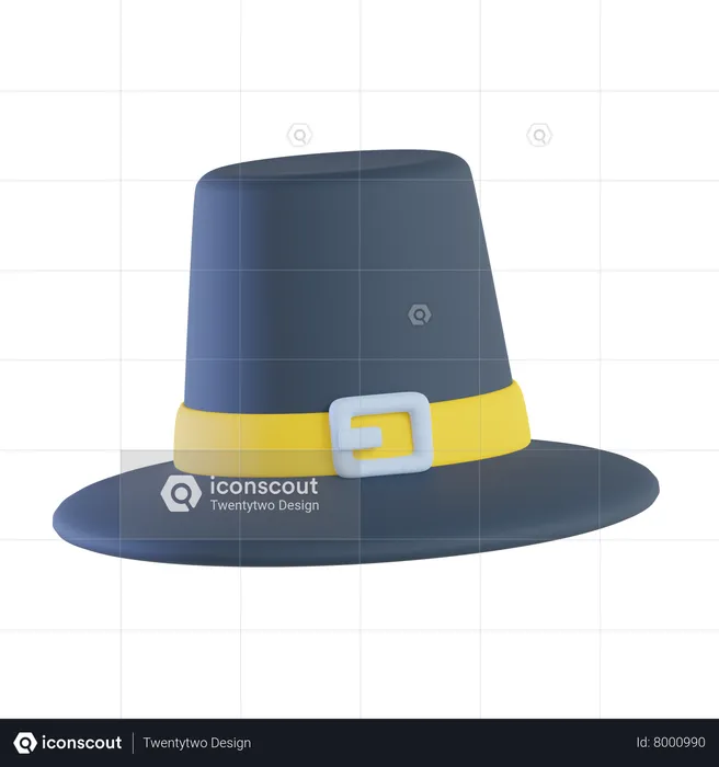 Pilgrim Hat  3D Icon