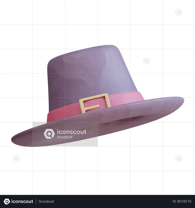 Pilgrim Hat  3D Icon